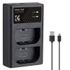 K&F LPE6NH Digital Camera Dual Channel Charger with type c Charging Cable K&F Concept