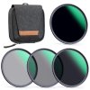 K&F 72MM Nano-X Series,Green Coated, ND4+ND8+ND64+ND1000 Filter Kit K&F Concept