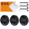 K&F Accessory 9-in-1 set, 58mm Center Pinch Lens Cap with string (unstringing)*3+Vacuum Cleaning K&F Concept
