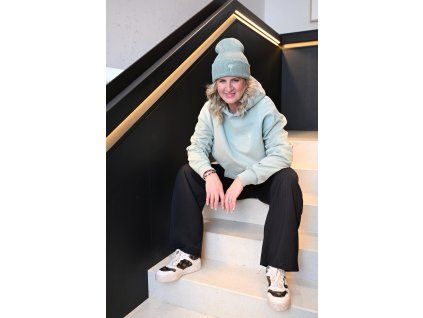 Mintová mikina s pampeliškou