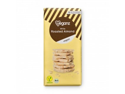 Veganz bílá čokoláda s praženými mandlemi 80 g BIO VEGAN