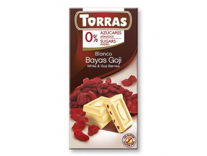 Čokolada bílá s goji TORRAS 75 g