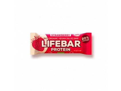 LIFEBAR PROTEIN BIO RAW jahodová 47 g LIFEFOOD