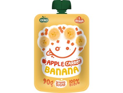 Kapsička jablko, karotka, banán OVKO 90 g BIO