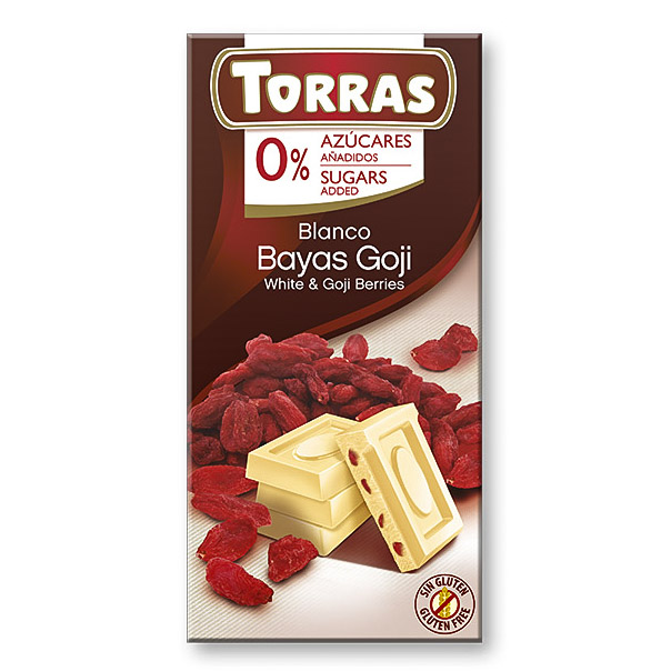 Fotografie Čokolada bílá s goji TORRAS 75 g