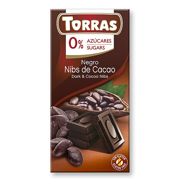 Fotografie Čokolada s kakaovými boby TORRAS 75 g