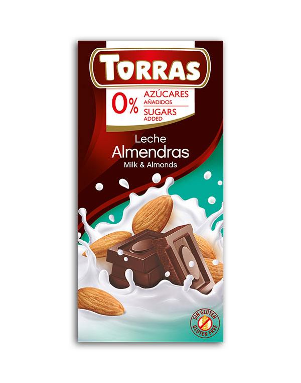 Čokolada mléčná s mandlemi TORRAS 75 g