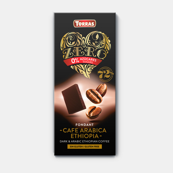 Fotografie Čokoláda Zero 72% s kávou arabika TORRAS 100 g