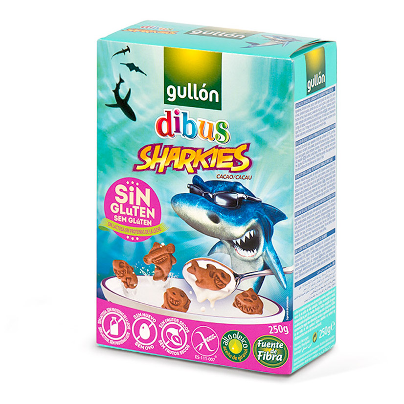 Bezlepkové sušenky Sharkies GULLON 250 g