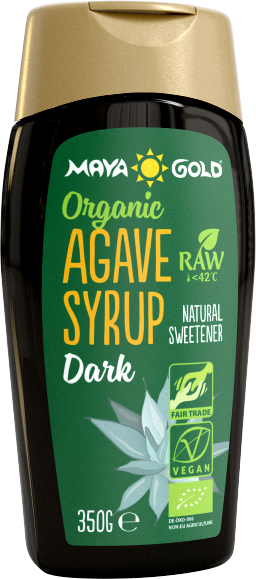 Fotografie Sirup z agáve tmavý Maya Gold 250 ml (=350 g) BIO