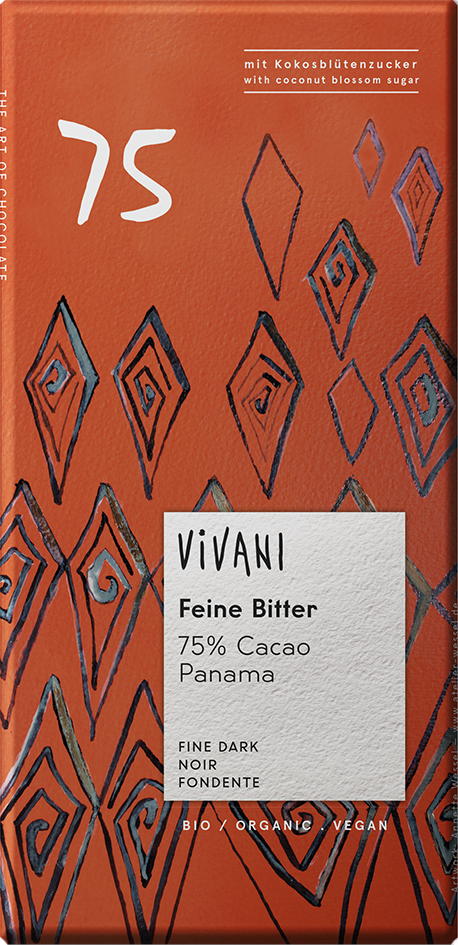 Fotografie Vivani Bio hořká čokoláda 75% s kokosovým cukrem 80 g