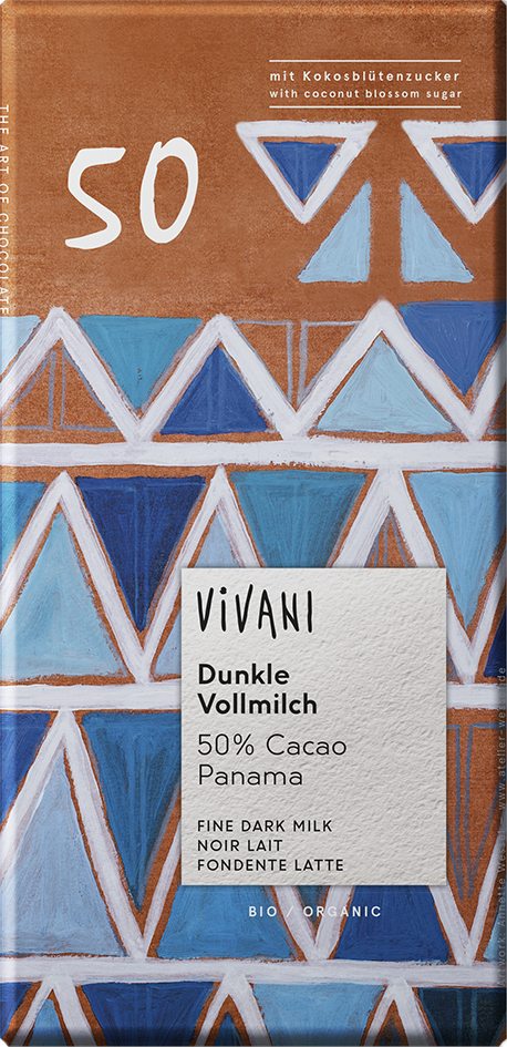 Mléčná čokoláda 50% s kokosovým cukrem VIVANI 80 g BIO