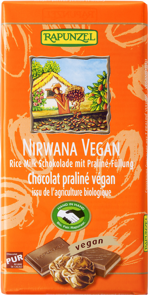 Fotografie Čokoláda NIRWANA VEGAN RAPUNZEL 100 g BIO