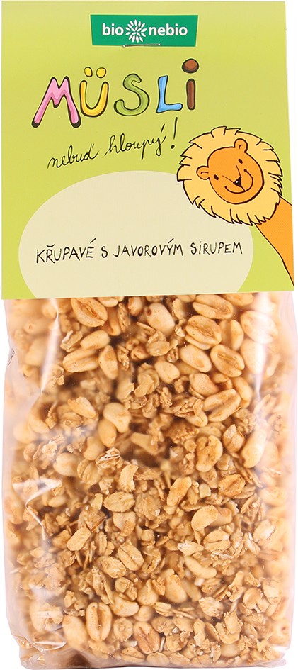 Müsli Nebuď hloupý! Křupavé s javorovým sirupem 270 g BIO