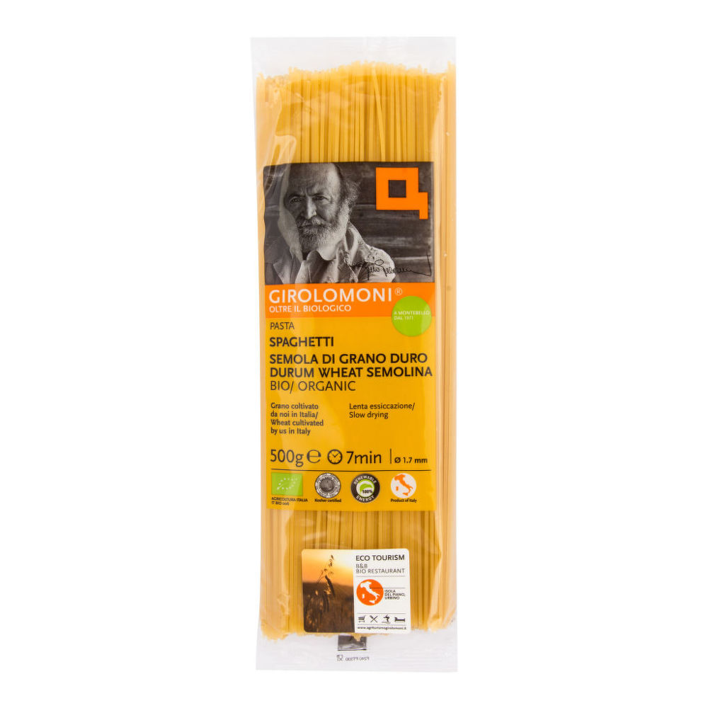 Fotografie Těstoviny špagety semolinové 1,7 mm GIROLOMONI BIO 500 g