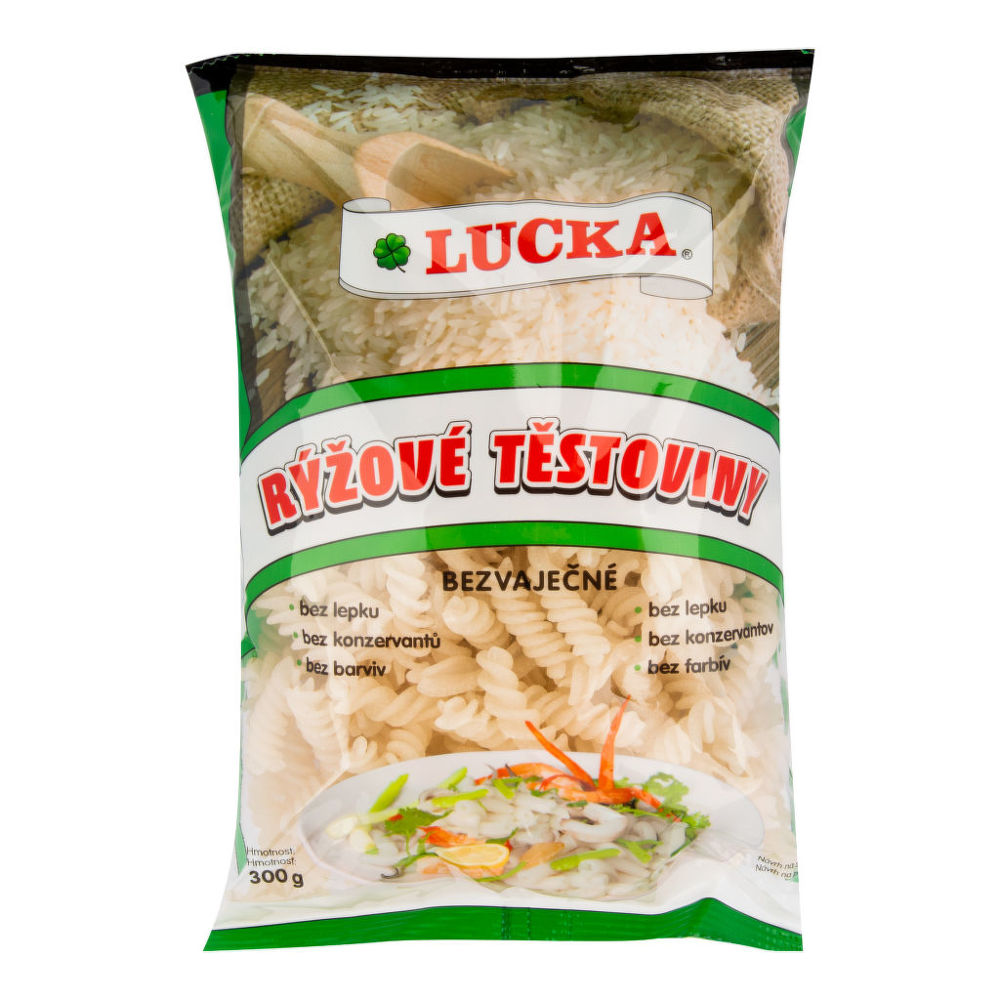 Těstoviny vřetena rýžové bezlepkové LUCKA 300 g