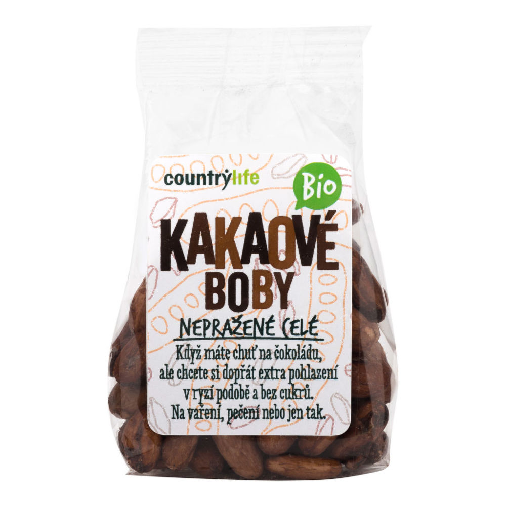 Kakaové boby nepražené celé COUNTRY LIFE BIO 100 g