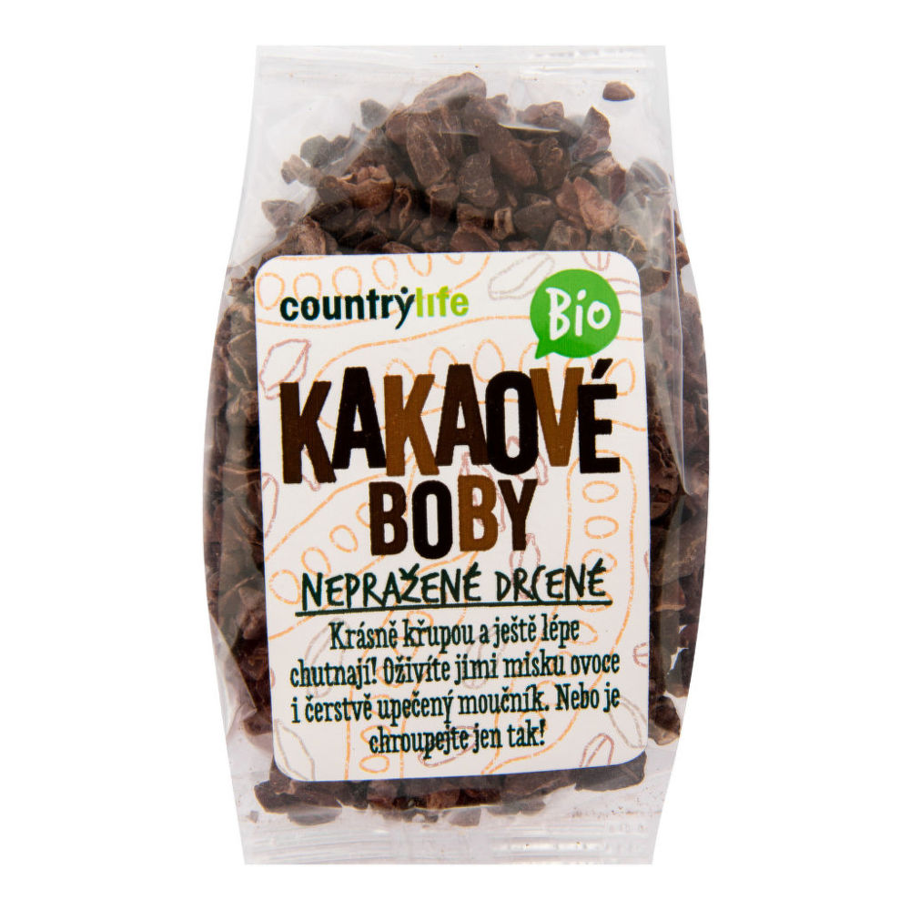 Kakaové boby nepražené drcené COUNTRY LIFE BIO 100 g