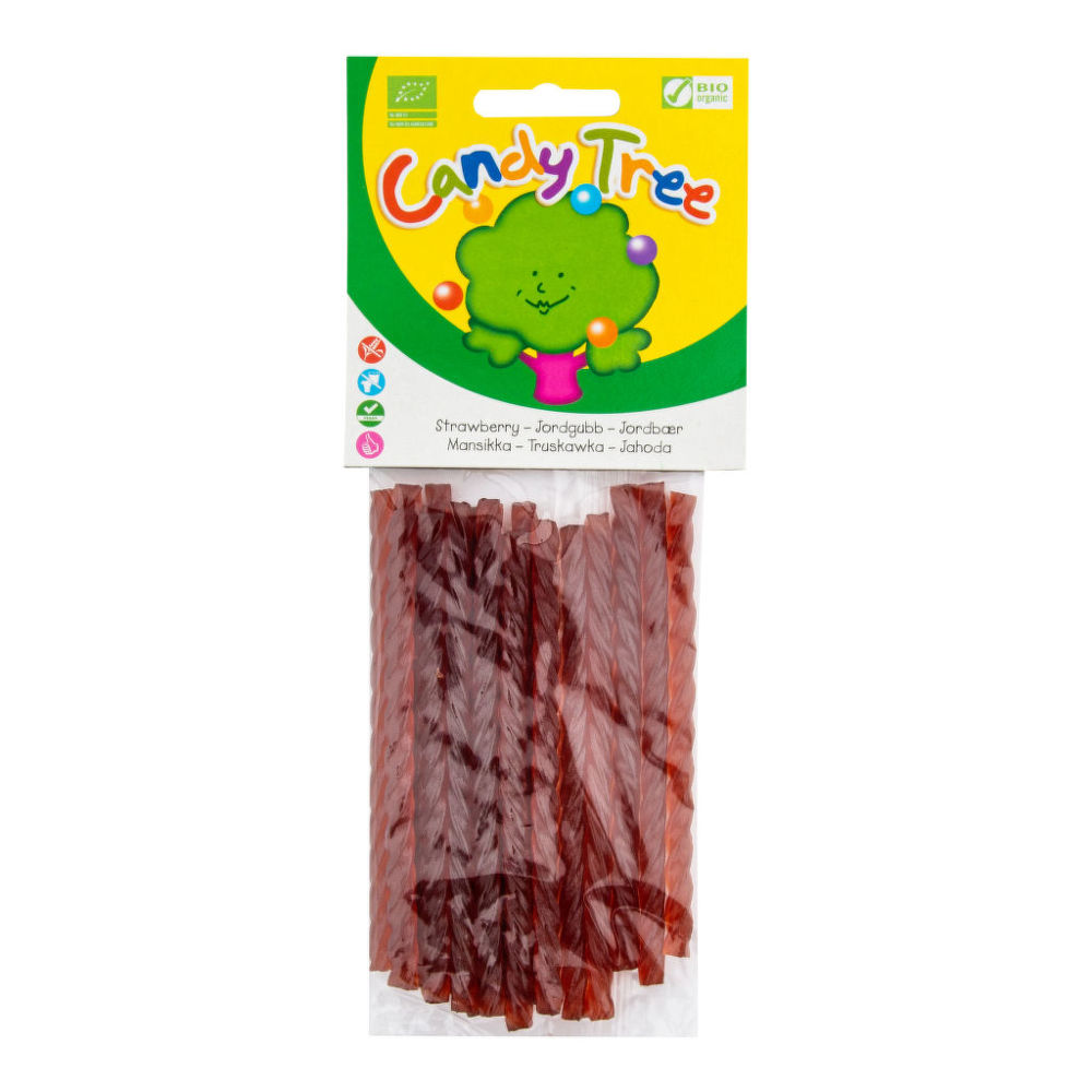 Tyčinky s příchutí jahod CANDY TREE BIO 75 g