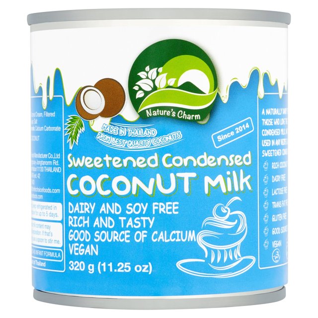 Mléko kokosové kondenzované slazené 320 g /plech NATURES CHARM