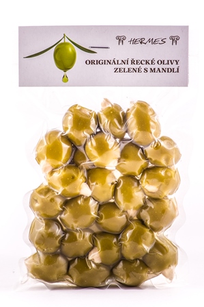 Zelené olivy s mandlí vakuum 150 g