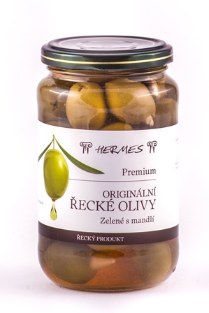 Olivy zelené s mandlí /sklo 190 g