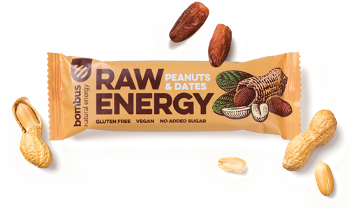Fotografie BOMBUS Raw Energy Peanuts & Dates 50 g
