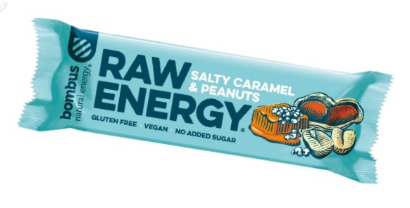 Fotografie Bombus Raw energy salty caramel & peanuts 50 g