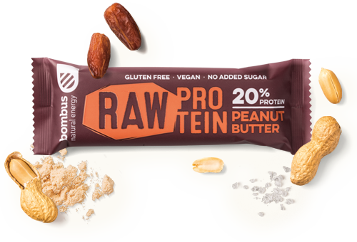 Fotografie BOMBUS Raw protein-Peanut butter 50 g
