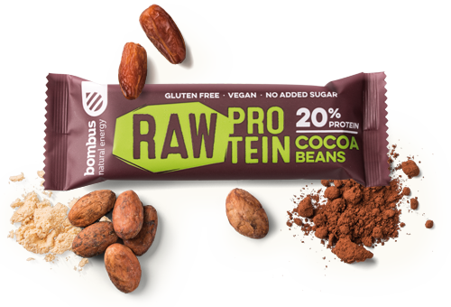 Fotografie BOMBUS Raw protein-Cocoa beans50 g