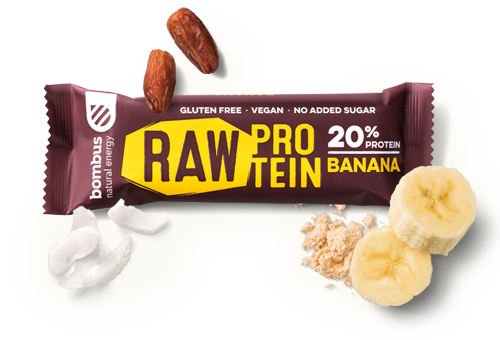 Fotografie BOMBUS Raw protein-Banana 50 g