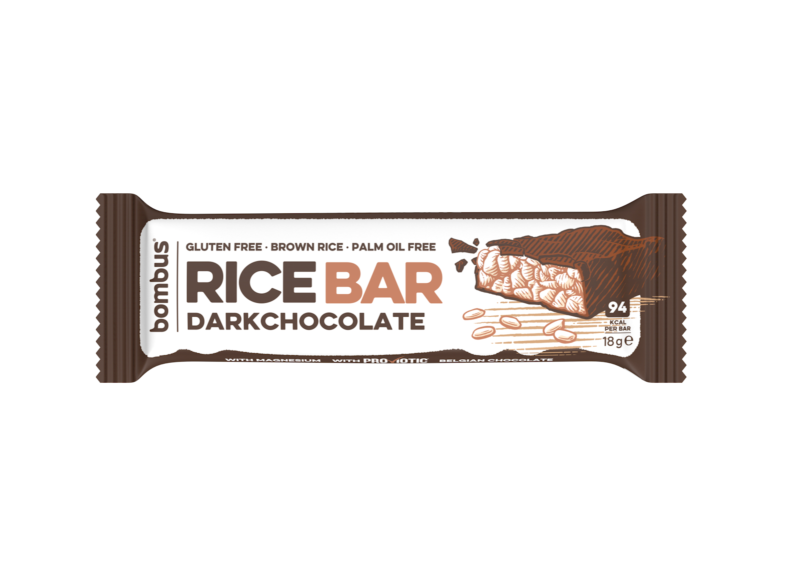 BOMBUS Rice Bar Dark Chocolate 18 g