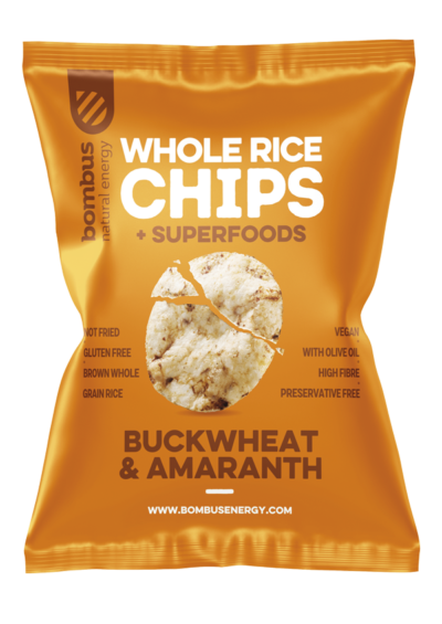 Rýžové chipsy POHANKA & AMARANTH 60 g BOMBUS
