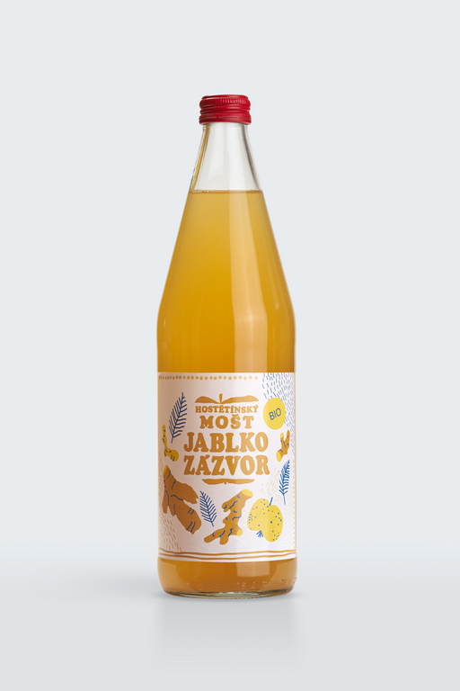 Mošt jablečný zázvor MOŠTÁRNA HOSTĚTÍN BIO 750 ml