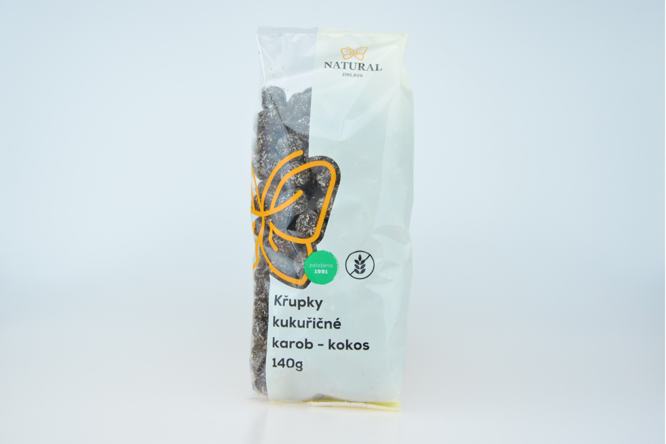 Křupky kukuřičné karobové s kokosem NATURAL 140 g