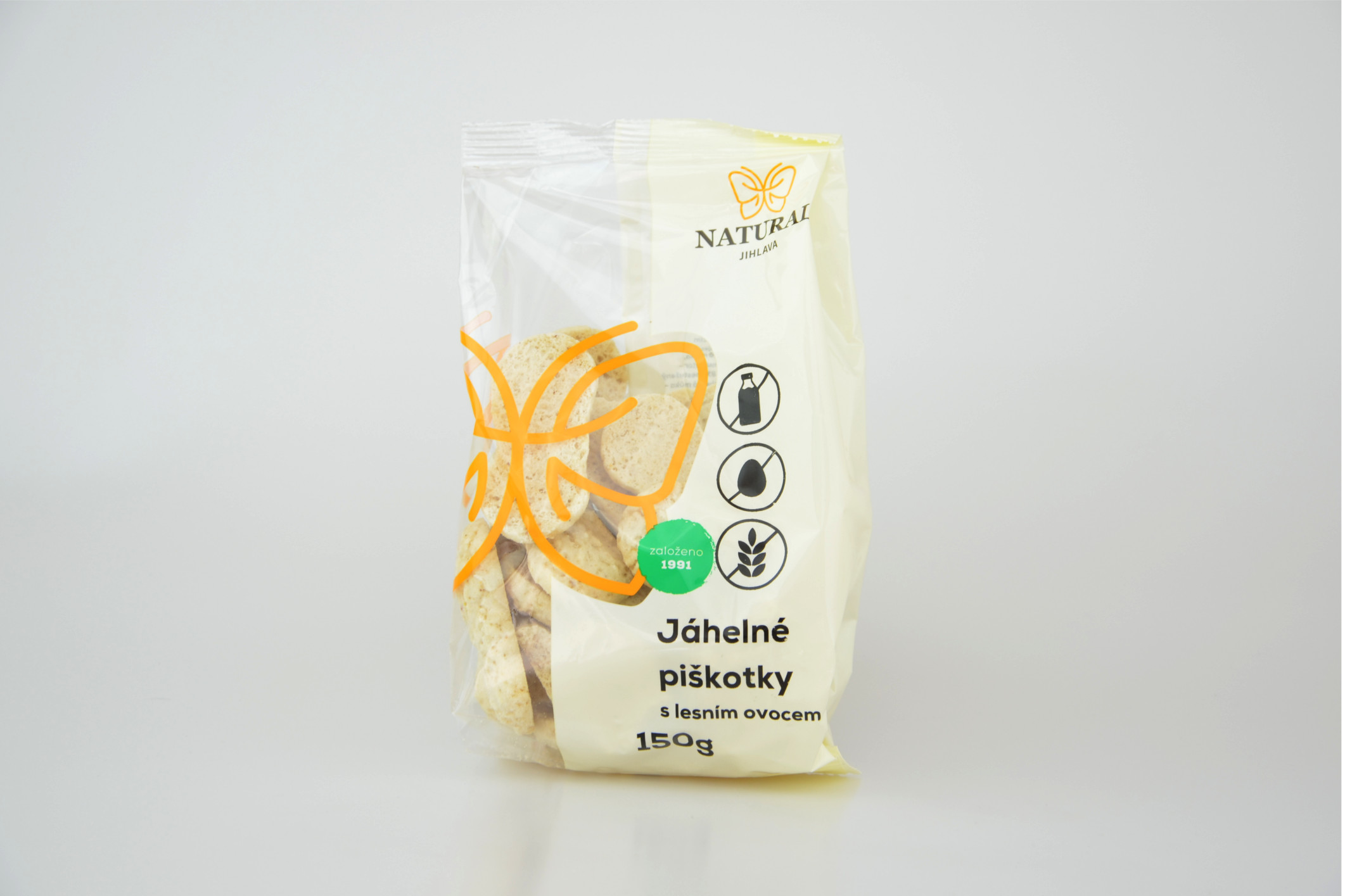 Jahelné bezlepkové piškotky s lesním ovocem NATURAL 150 g