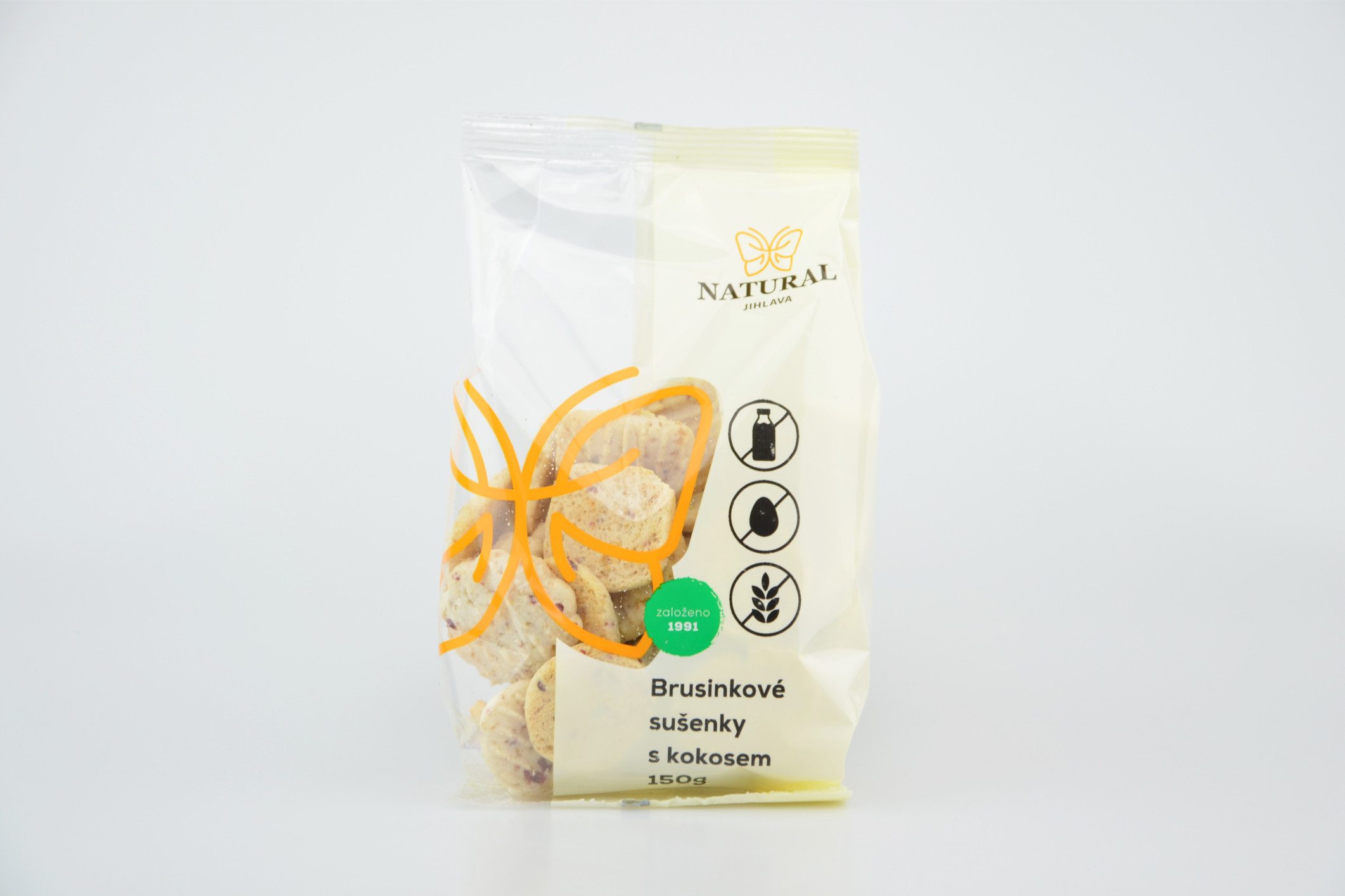Brusinkové sušenky bezlepkové NATURAL 150 g