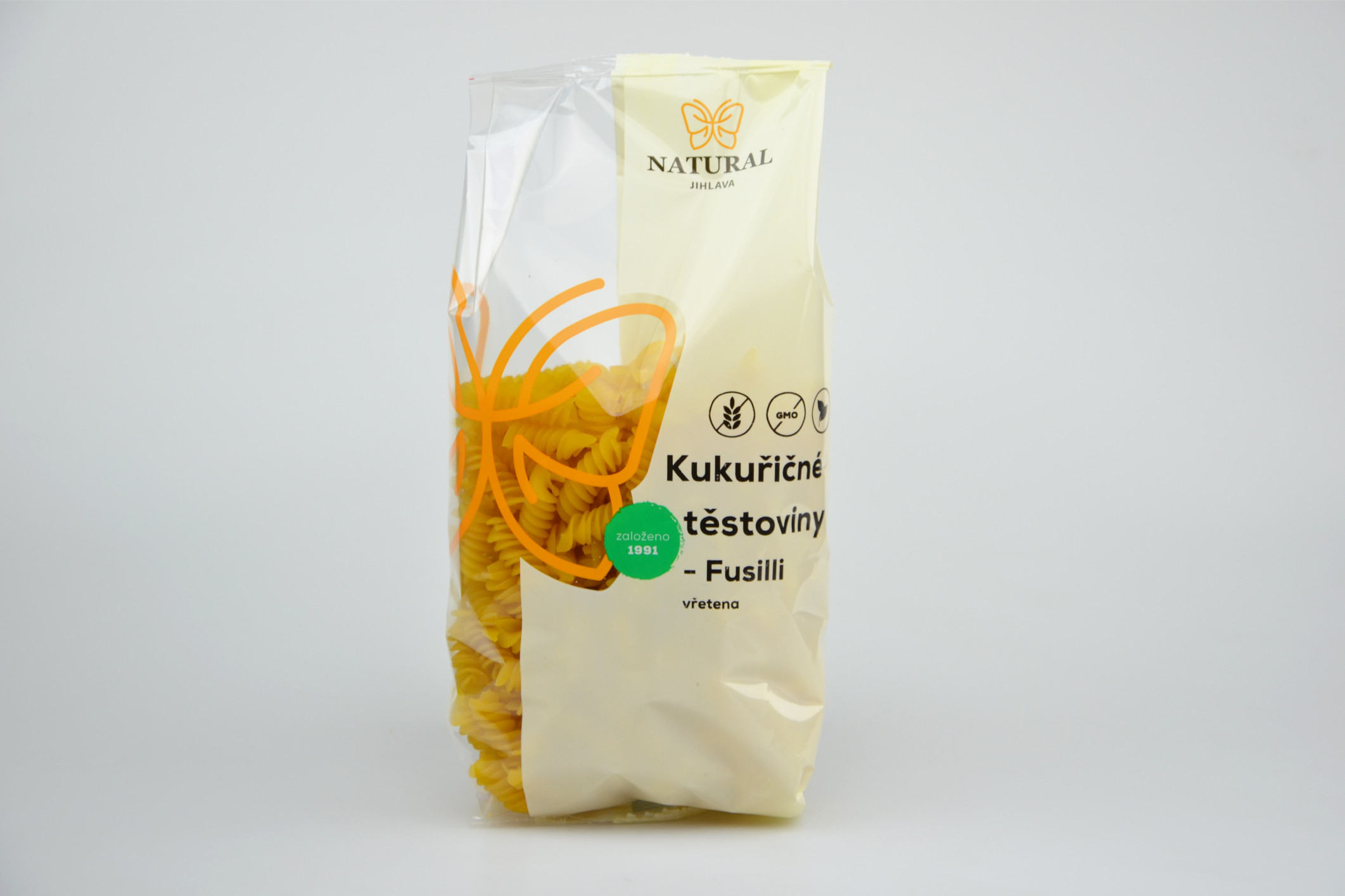 Fotografie Kukuřičné těstoviny Fusilli (vřetena) NATURAL 300 g