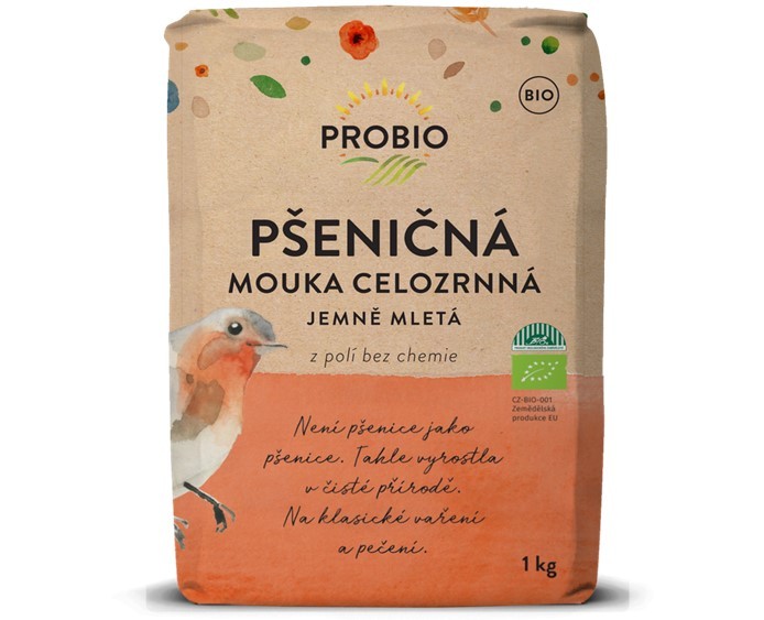 Mouka pšeničná celozrnná jemně mletá PROBIO BIO 1 kg