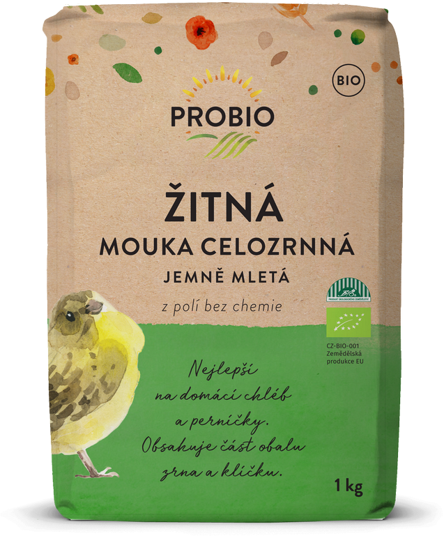 Mouka žitná celozrnná jemně mletá PROBIO BIO 1 kg