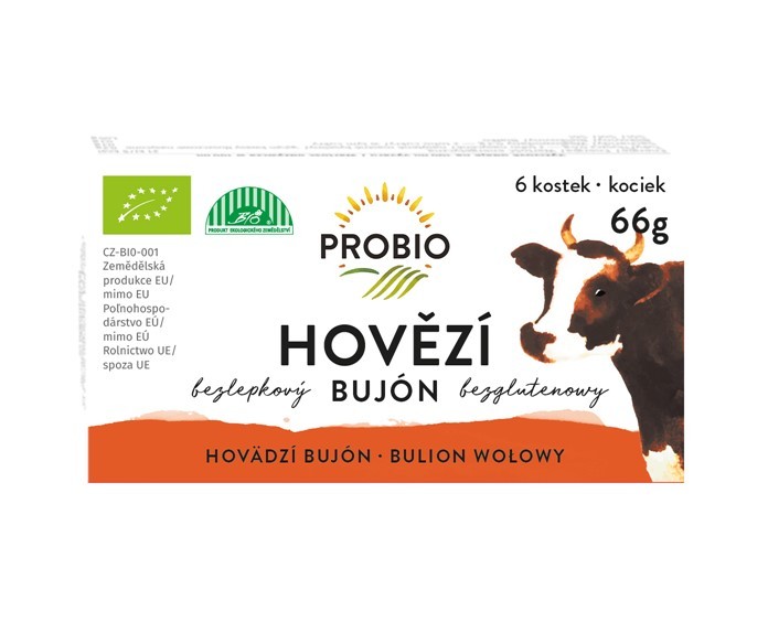 Bujón hovězí - kostky 6x0,5 l PROBIO BIO 66 g