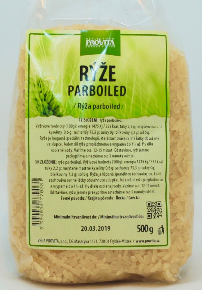 Fotografie Rýže parboiled 500 g PROVITA