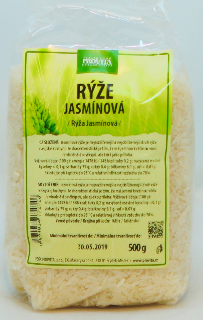 Fotografie Rýže jasmínová 500 g PROVITA