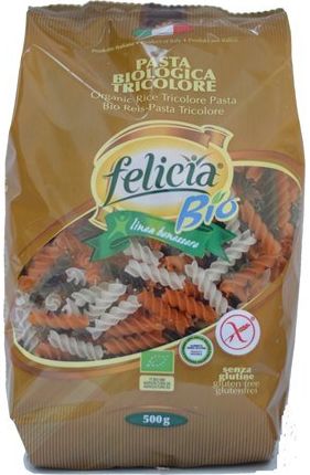 Těstoviny rýžové FUSILLI tricolore bezl. 500 g BIO FELICIA