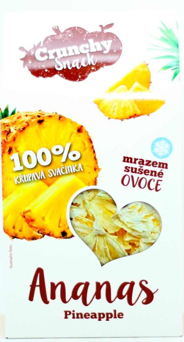 Fotografie Ovoce lyofilizované ananas kousky 20 g CRUNCHY SNACK