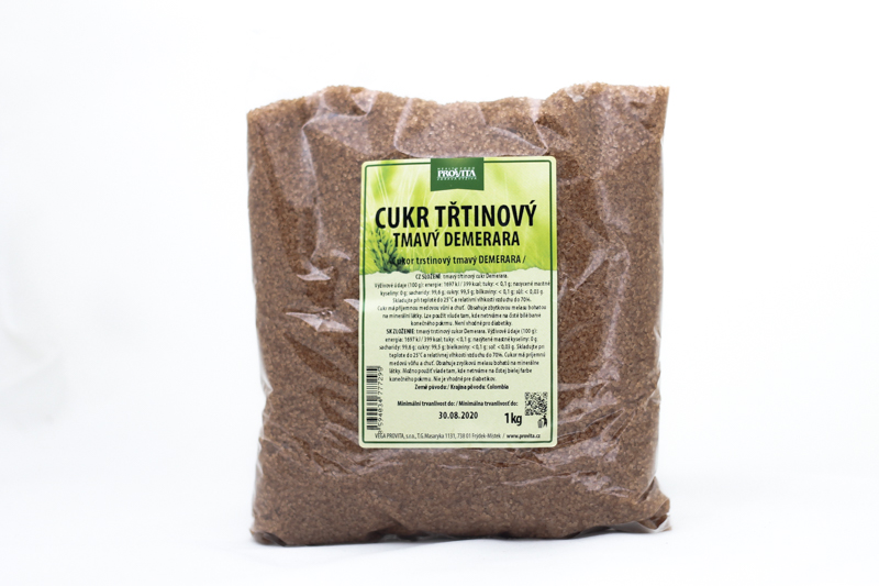 Cukr třtinový tmavý Demerara 1 kg PROVITA