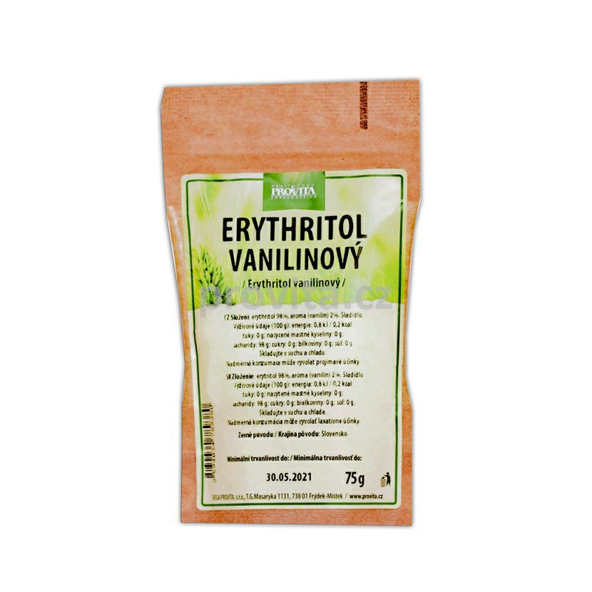 Erythritol ovocný cukr vanilinový 75 g PROVITA