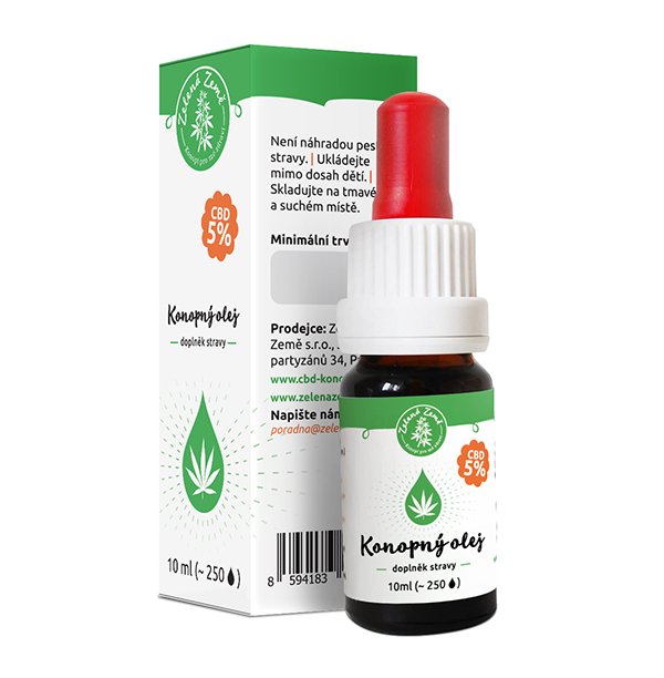 CBD Konopný olej 5% 10 ml ZELENÁ ZEMĚ