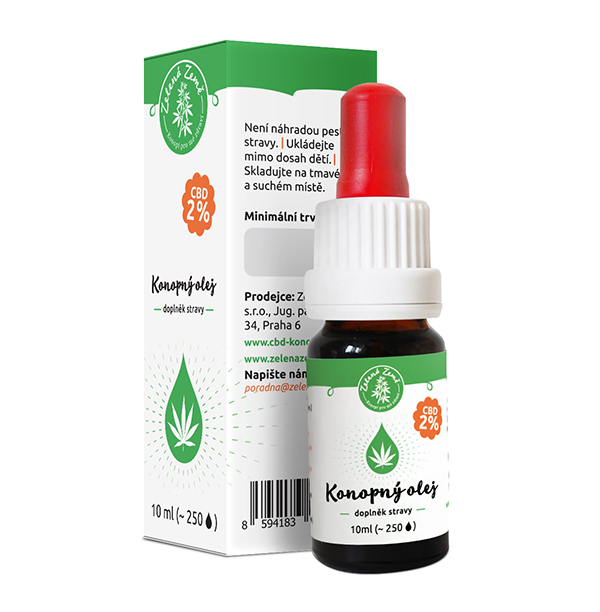 CBD Konopný olej 2% 10 ml ZELENÁ ZEMĚ