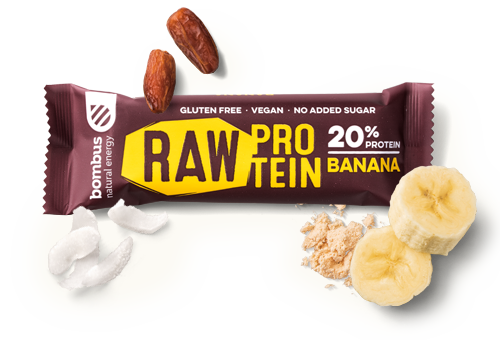 Fotografie BOMBUS Raw protein Banana 50 g